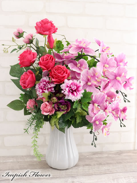 楽天市場】造花 フラワーアレンジメント アレンジメント 豪華 胡蝶蘭