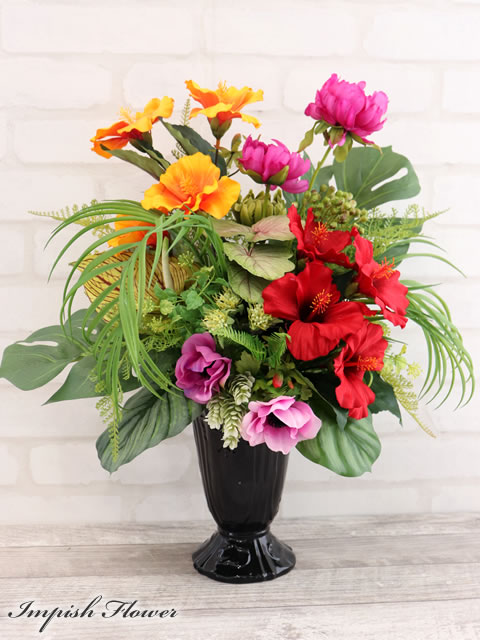 楽天市場】造花 インテリア 卓上 高級造花 アレンジメント 豪華