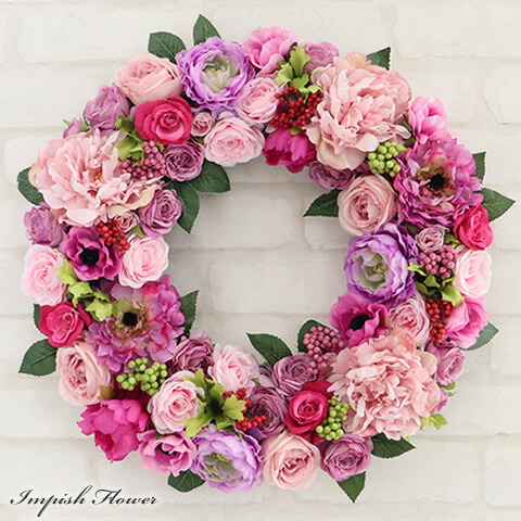 リース　特大　壁掛け (希少品) 楽天市場】リース 造花 壁掛け フラワーリース 豪華 特大 壁掛け