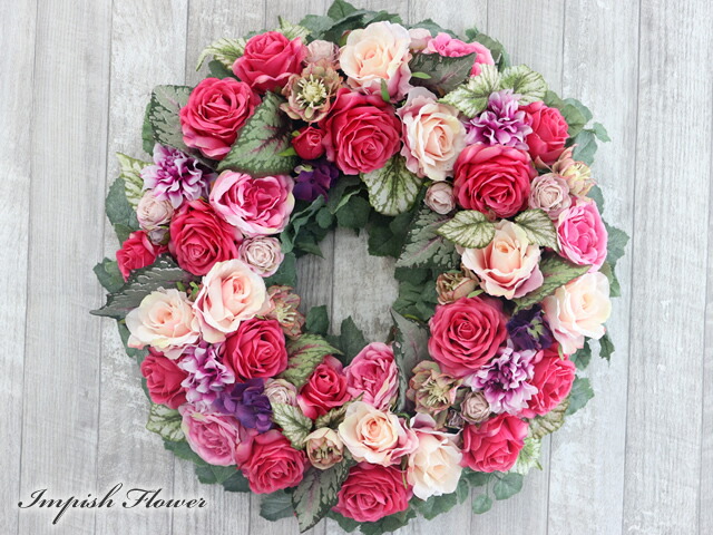 リース　特大　壁掛け (希少品) クロンヌ・ドゥ・ノエル プリザーブドフラワー クリスマス リース 特大