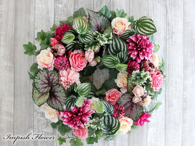 楽天市場】造花 リース 高級 豪華 特大 壁掛け アートフラワー 玄関