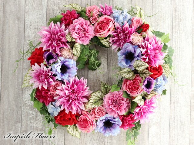 アーティフィシャルフラワーのリース Lサイズ | Florism Angelika