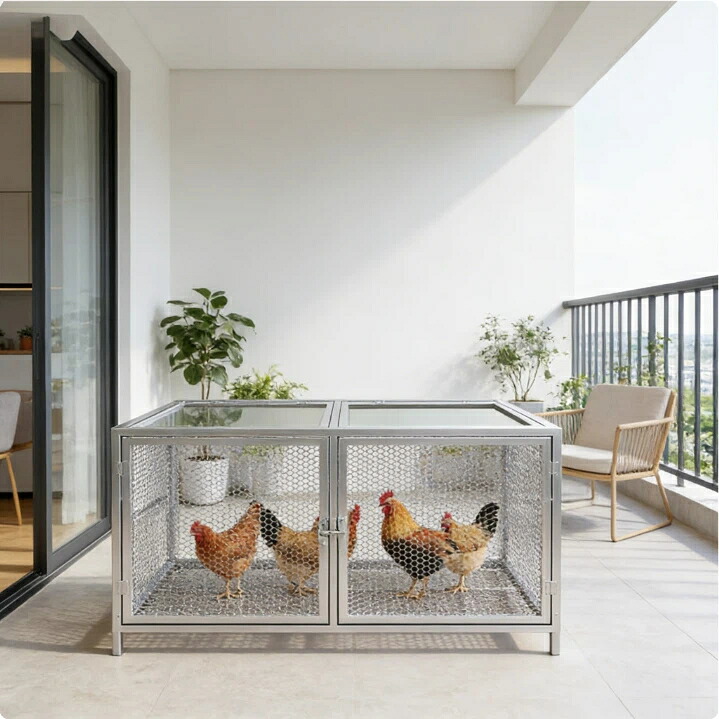 鳥かご 大型 鶏小屋 今めかしい 室外 室内 庭 回廊 伏せ籠 軽銀製 網 鳩 ウズラ 鶏 間鴨 うさぎ ゲージ 住みか 愛玩動物伏せ籠 牢固たる しろがね色 室内装飾 分け取り 扉付き添い人 洗い濯ぎし分かりやすい 多頭飼い
