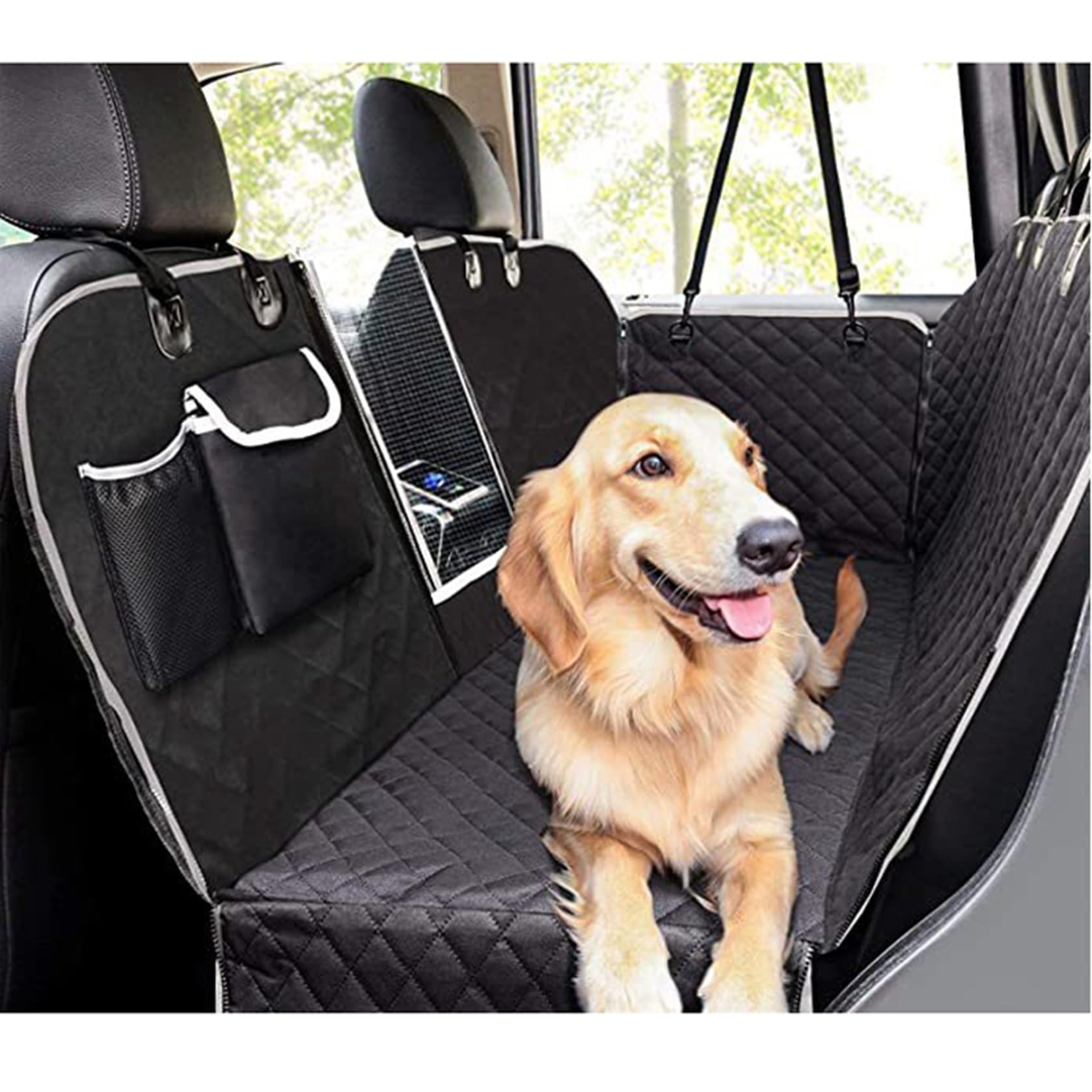 愛玩動物用カーシートカバー 犬用運転居敷き 可視性メッシュ窓付き添い人 納める衣嚢積み上げる 雨合羽・耐摩耗性 車内汚れた状態押しとどめる 型崩れしにくい 思わしいな原材料 車種相応う 車載愛玩動物設備