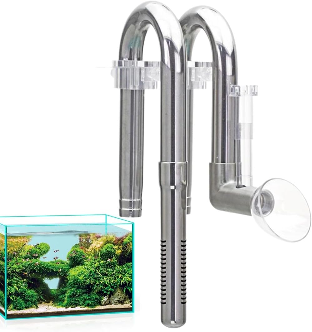 アクアリウム パイプ ステンレス 製 外掛け フィルター 給排水 パイプ セット 水槽 流出 流入 12/16mm ホース用 調整可能 油膜取り 機能付き 錆びにくい 耐久性 淡水 海水 対応 観賞魚 熱帯魚 飼育 用品 レイアウト 便利｜NeoMart 15,521円