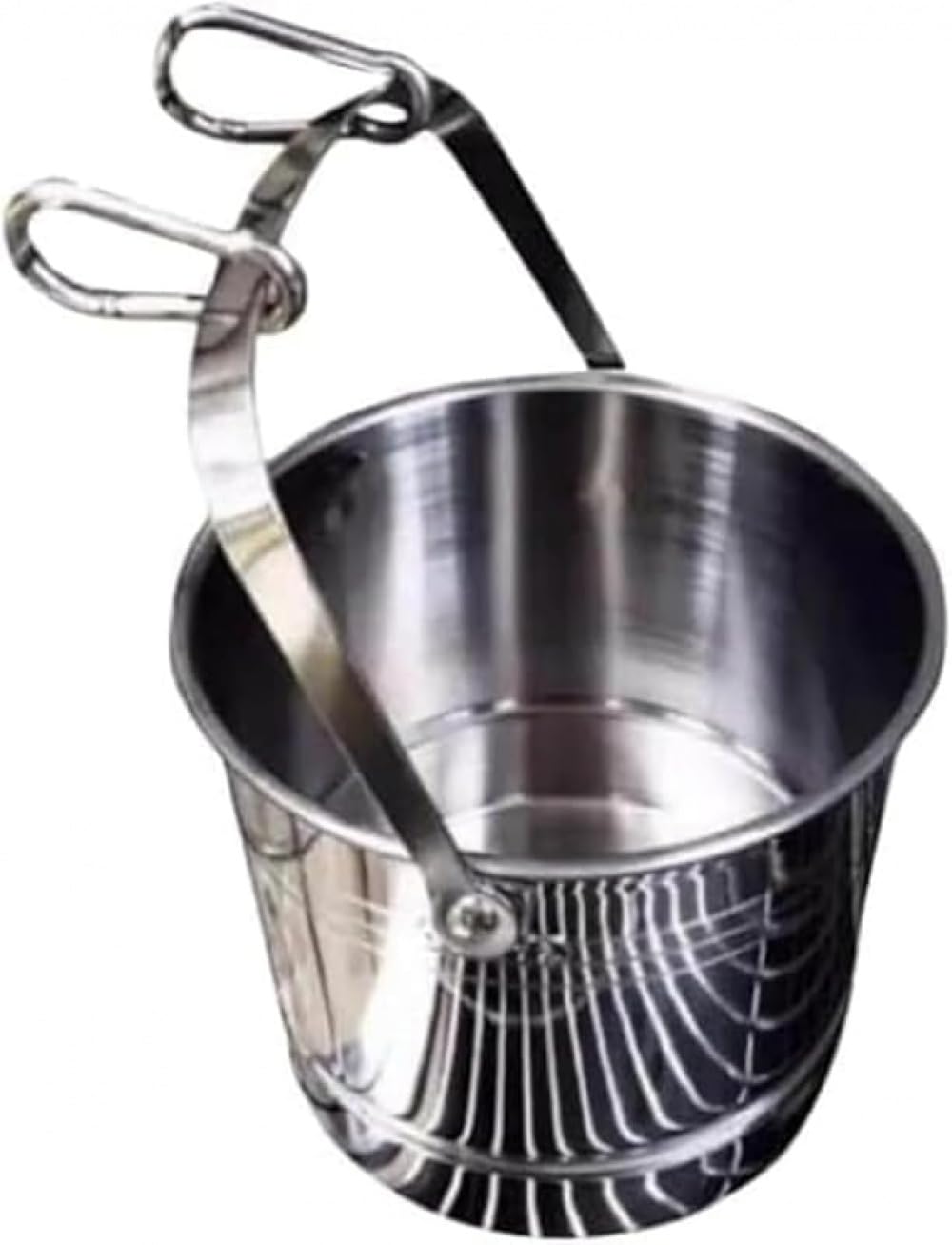 ペット用 バケツ 給水器 ステンレス 吊り下げ フック付き 水飲み ボウル 餌入れ 犬 猫 ゲージ 固定 衛生的 耐久性 お手入れ簡単 12.5cm 16cm 18cm 多サイズ展開 ウォーターボウル 室内 屋外 持ち運び 便利 シルバー