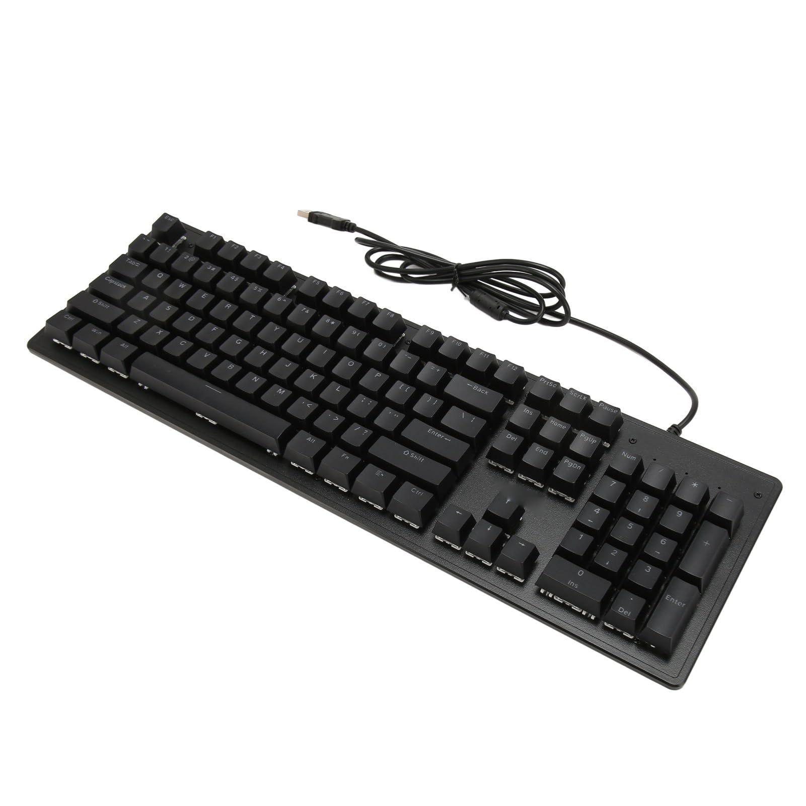 ゲーミングキーボード 有線 104キー メカニカル式 テンキー付き キーボード 青軸 英字配列 パソコン PC タイピング ゲーム 打ちやすい ブラック 快適操作 耐久性 仕事用 自宅用 104Keys Mechanical Gaming|NeoMart