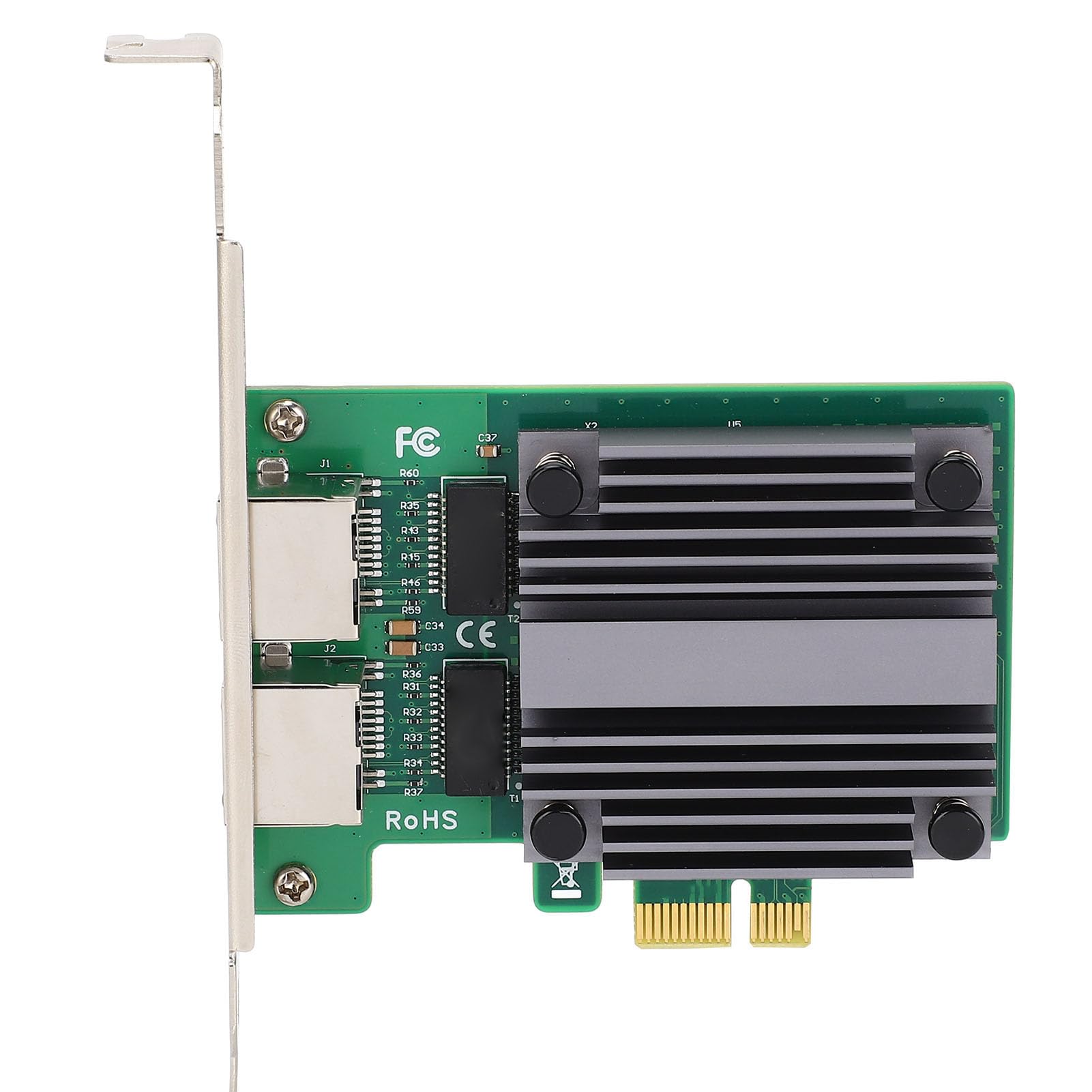 2.5G ネットワークカード LANカード 2ポート 高速通信 I226チップ採用 PCI-Express x1接続 アルミニウムヒートシンク搭載 静音 放熱性 金メッキ端子 安定転送 ロープロファイルブラケット対応 Windows11/1｜NeoMart