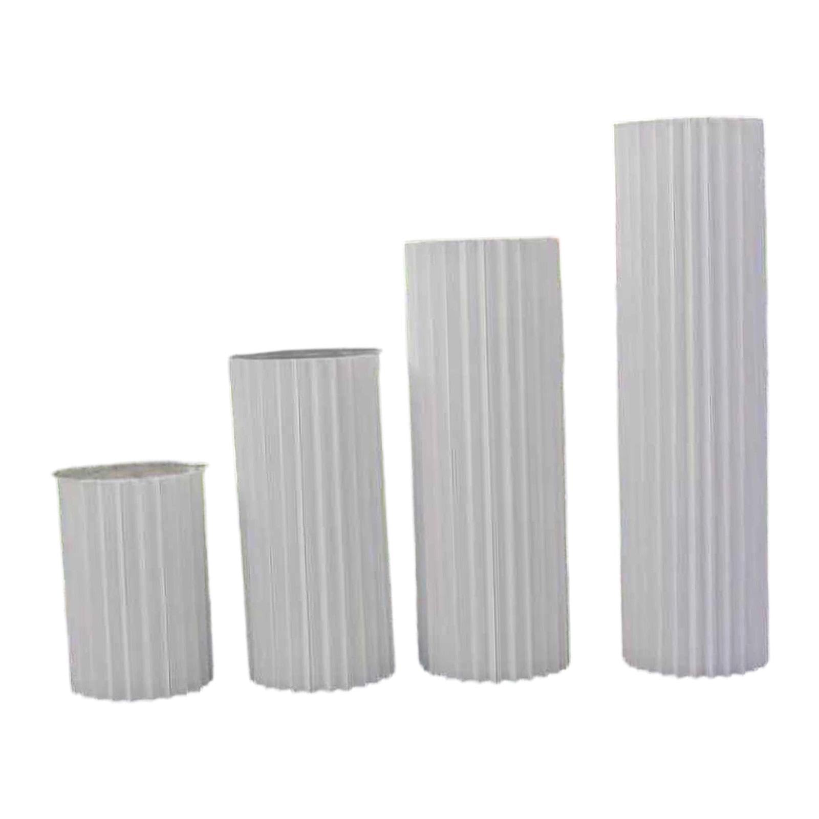 折りたたみ ペーパーディスプレイ 円柱 4個セット 展示台 30cm径 高さ40cm 60cm 80cm 100cm ホワイト 披露宴 結婚式 イベント 会場設営 什器 装飾台 花台 飾り棚 フラワースタンド 丸型 センターピース 円筒形｜NeoMart