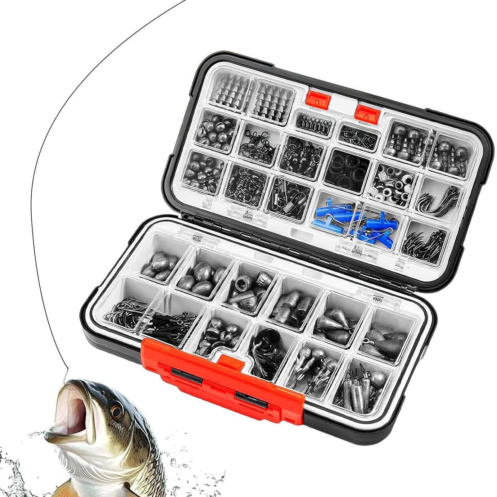 釣り具セット 188点セット タックルボックス付き 釣り針 シンカー スイベル 釣り小物 ツールキット 釣り用品 ギア バス釣り 渓流 堤防 アジング メバリング 初心者 プロ アソート 収納ケース フィッシングツール｜NeoMart