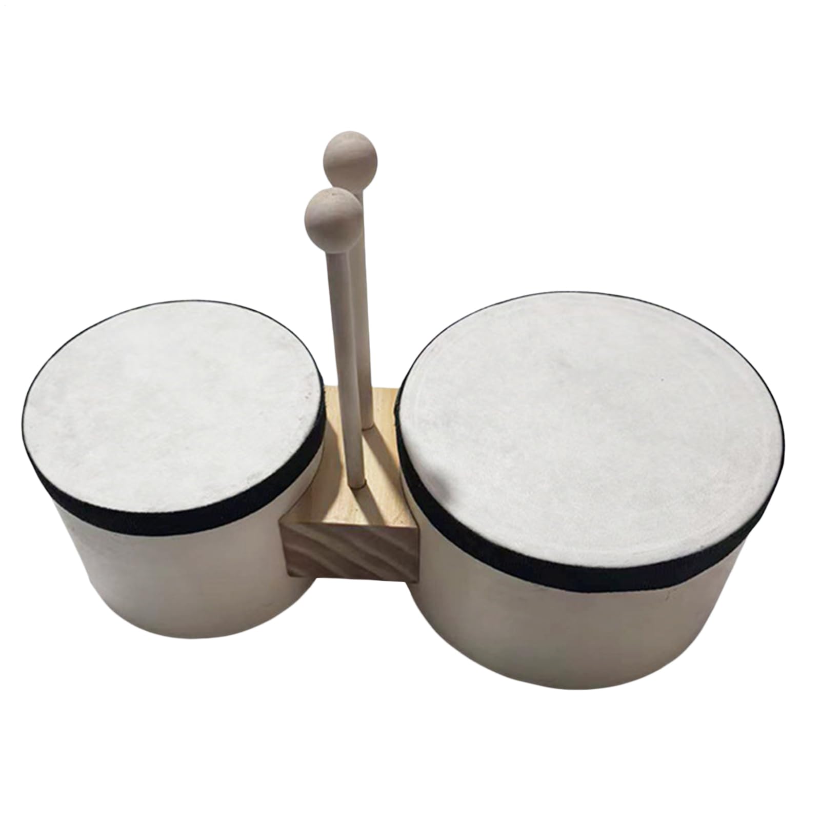 木製 ボンゴ ドラム 2点セット 2色使い 打楽器 知育玩具 ミニドラムセット 練習用 太鼓 おもちゃ バチ付き 子供向 ミュージックトイ コンパクト 軽量 教育用 楽器 幼児 教育 幼稚園 音楽療法 室内遊び プレゼント ギフト 贈り物｜NeoMart