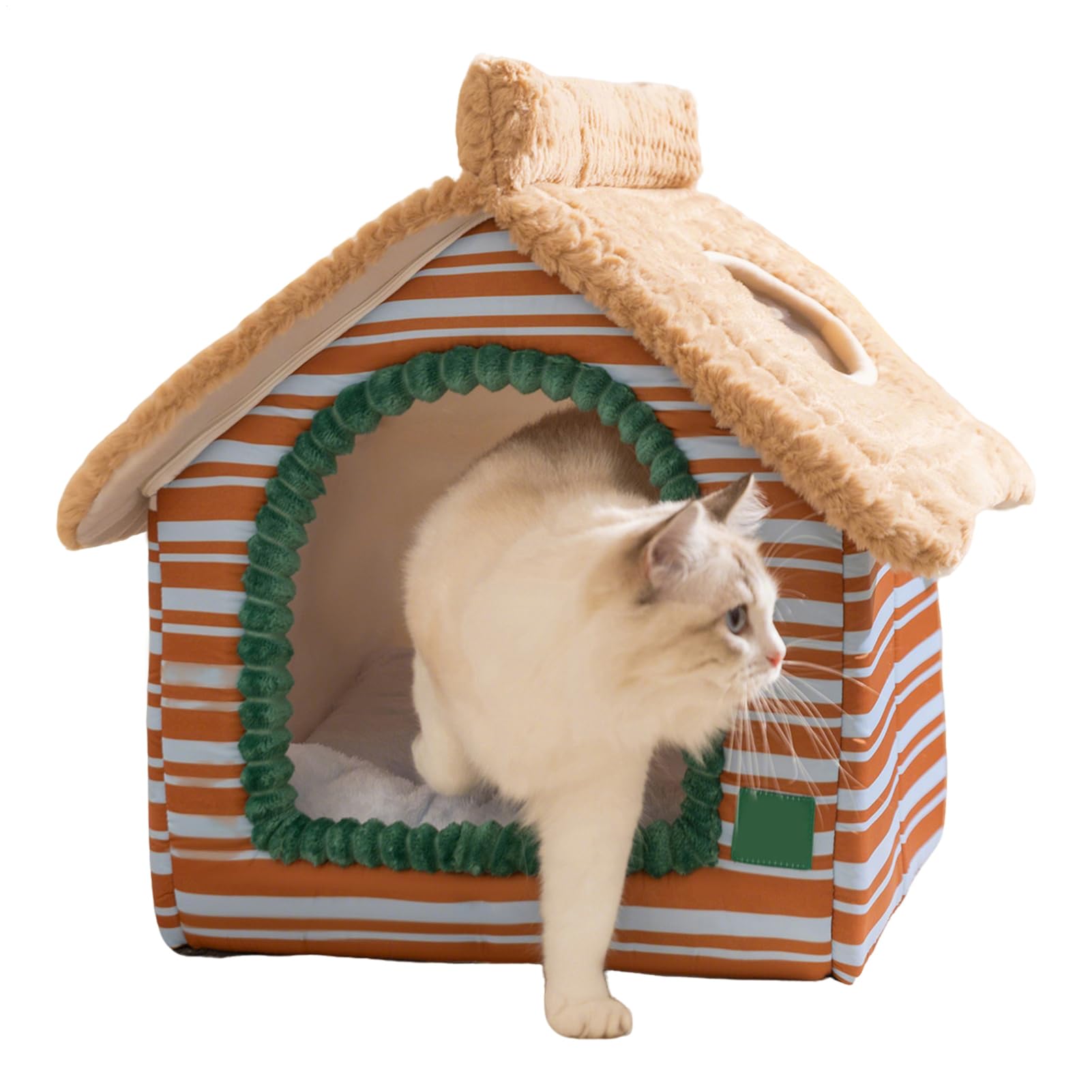 愛玩動物棲み家 猫棲み家 冬用 猫 臥榻 学生寄宿舎型 キャットハウス 座布団付き添い人 縞模様柄 駆け込み寺 洗える 室内用 小型犬 犬掘ったて小屋 パステル色の 保温 防寒 上滑り打ち切り 今めかしい 好いたらしい 愛玩動物備品 大屋根付き添い人 オール時節 32x32x4