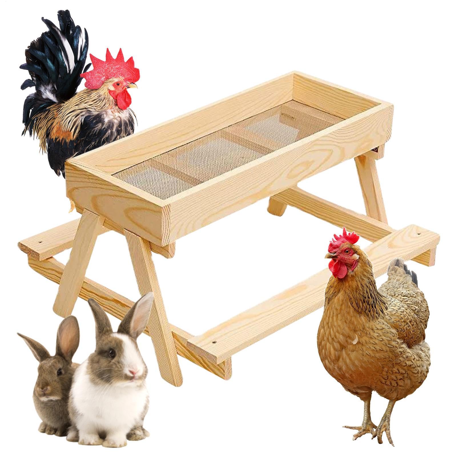 木綿付け鳥用 ピクニック速見表 フィーダー 木製 エサ入れ 餌箱 水切りメッシュ底 室外 庭 繁殖装置 木綿付け鳥 合鴨 ターキー 小毛の荒物用
