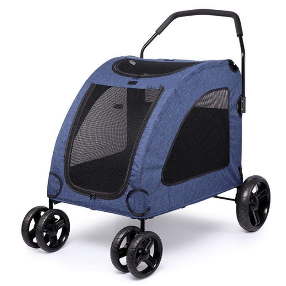 愛玩動物手押し車 折りたたみ 犬 猫 ペットバギー 4輪 御目にかかる式 軽さ 小型犬 中型犬 多頭飼い ほっつき歩く お出かけ 通気性 納めるカゴ付き添い人