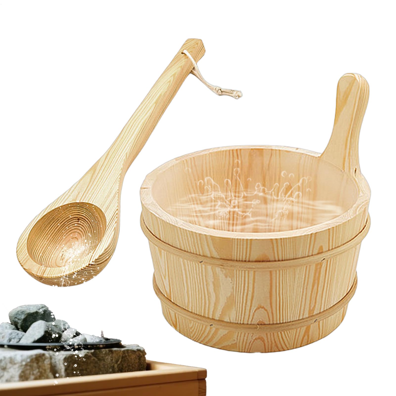木製 サウナ桶 ラドル付き添い人 書き割り 4L 生まれながら木 サウナ装置 シャワーグッズ 持ちお手掛け スパ装置 お風呂 桶 今めかしい サウナ用井戸釣瓶 自然的 二階建てバスグッズ 北欧風