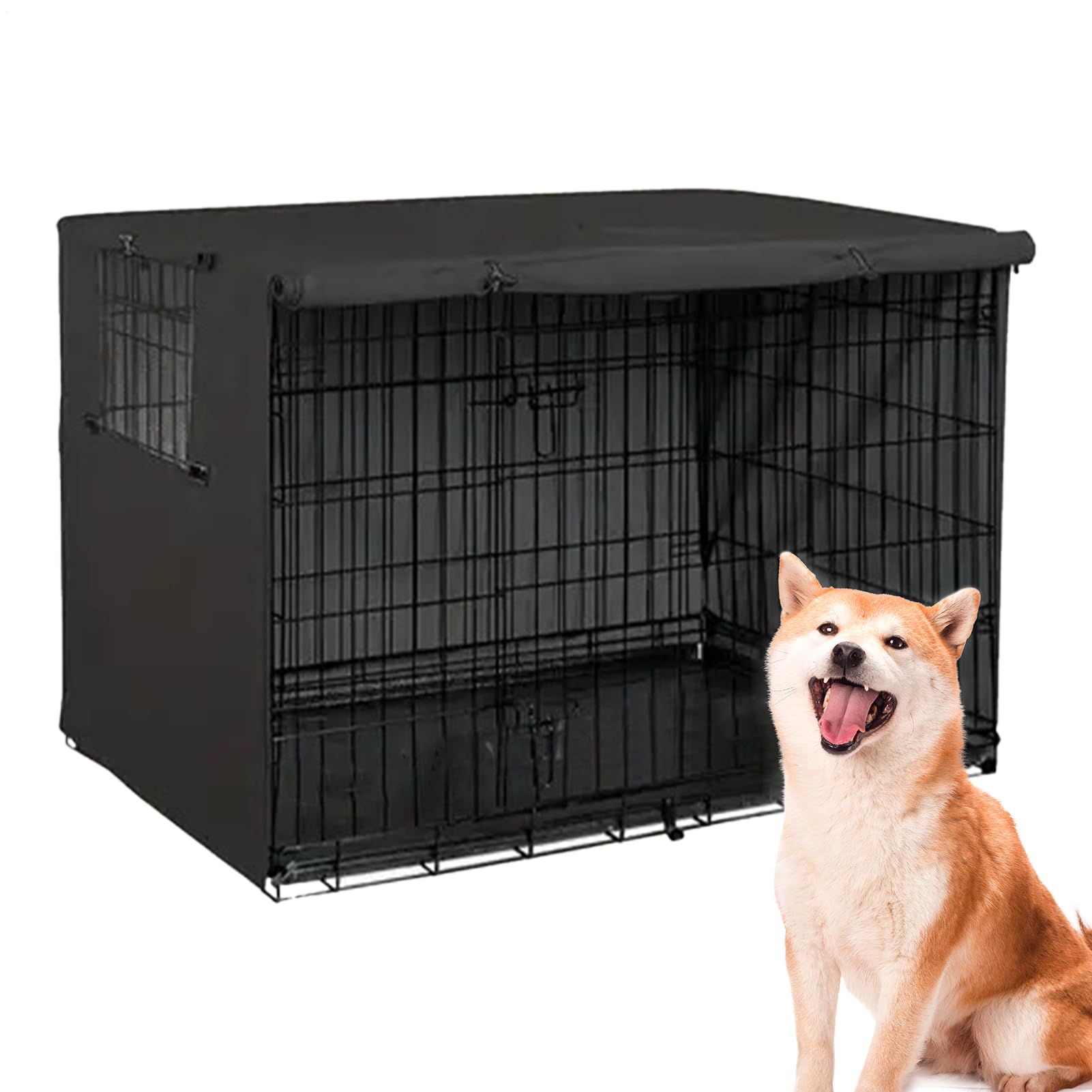 犬用伏せ籠取りまかなう ペットサークルカバー 撥水 防風 日よけ 犬掘っ立て小屋取りまかなう 愛玩動物伏せ籠用 通気性 メッシュ窓付き添い人 据え置き飾り気の無い 折りたたみ可