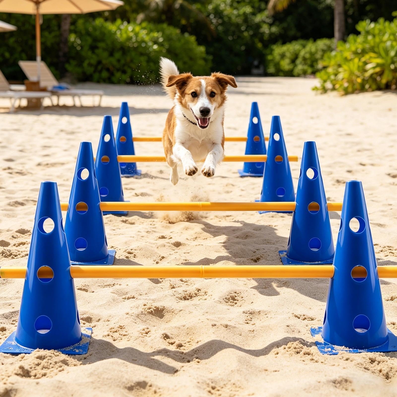 犬 アジリティ ハードル 障害物 5点 セット コーン バー 調整可能 陸上 トレーニング ドッグラン ドッグ スポーツ ペット 運動不足 解消 ミニコーン スピード サッカー フットサル 練習 ミニハードル 屋内 屋外|NeoMart