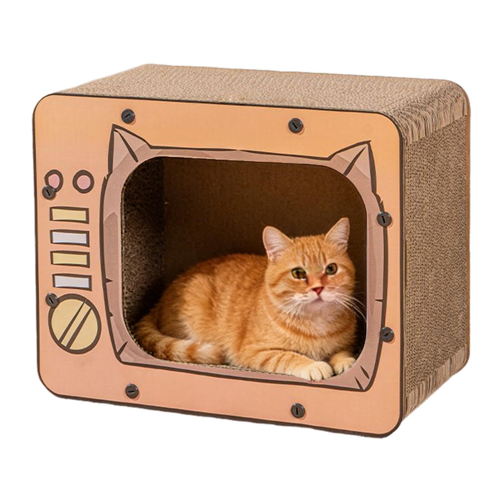 猫 爪とぎ 住み家 テレビ受像機型 つめとぎ 寝台 段ボール 密集して 取り合わせ式 耐久性 駆け込み寺 キャットハウス 猫 爪研ぎ 爪みがき スクラッチャー 手あそび 剪断応力取り止める 運動すること機能不全取り止める 室内用 小型犬 うさぎ 小毛の荒物 愛玩動物装置