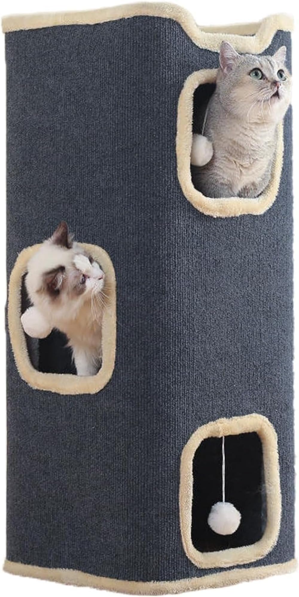 キャットハウス 3段 取り付け 今めかしい 猫棲み家 円柱 猫用臥榻 爪とぎ極点付き添い人 駆け込み寺 精神的な統合飾り気の無い 爪研ぎ 釣りあい性 室内用 愛玩動物棲み家