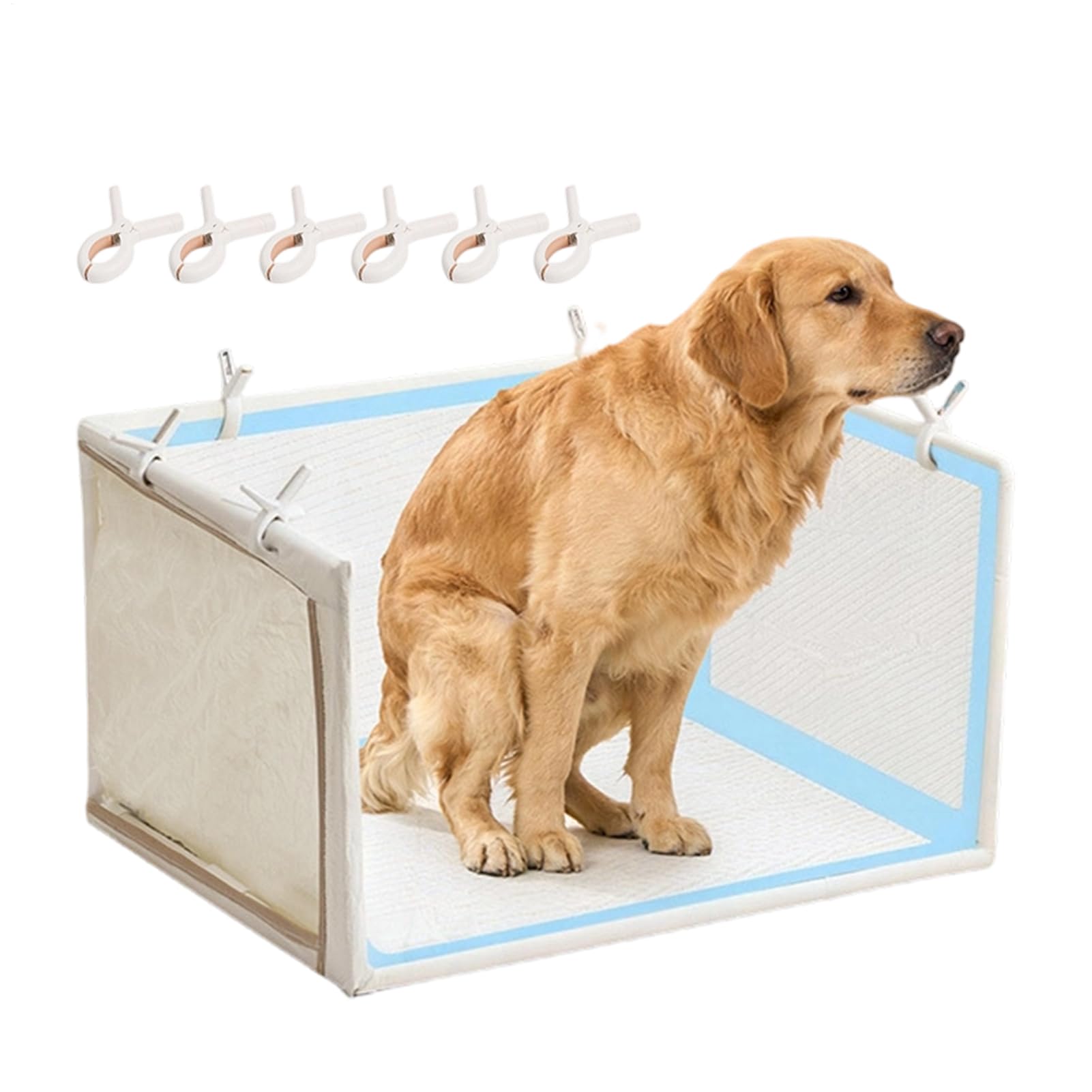 ペットシーツホルダー 室内用便器お盆 犬用 高壁 飛散押しとどめる 折りたたみ式 60×76×44糎 雨合羽 愛玩動物設備 敷き妙打ちきりゼムクリップ6個付き添い人 室内 室内用便器敷き妙 お盆 愛玩動物グッズ 犬 猫