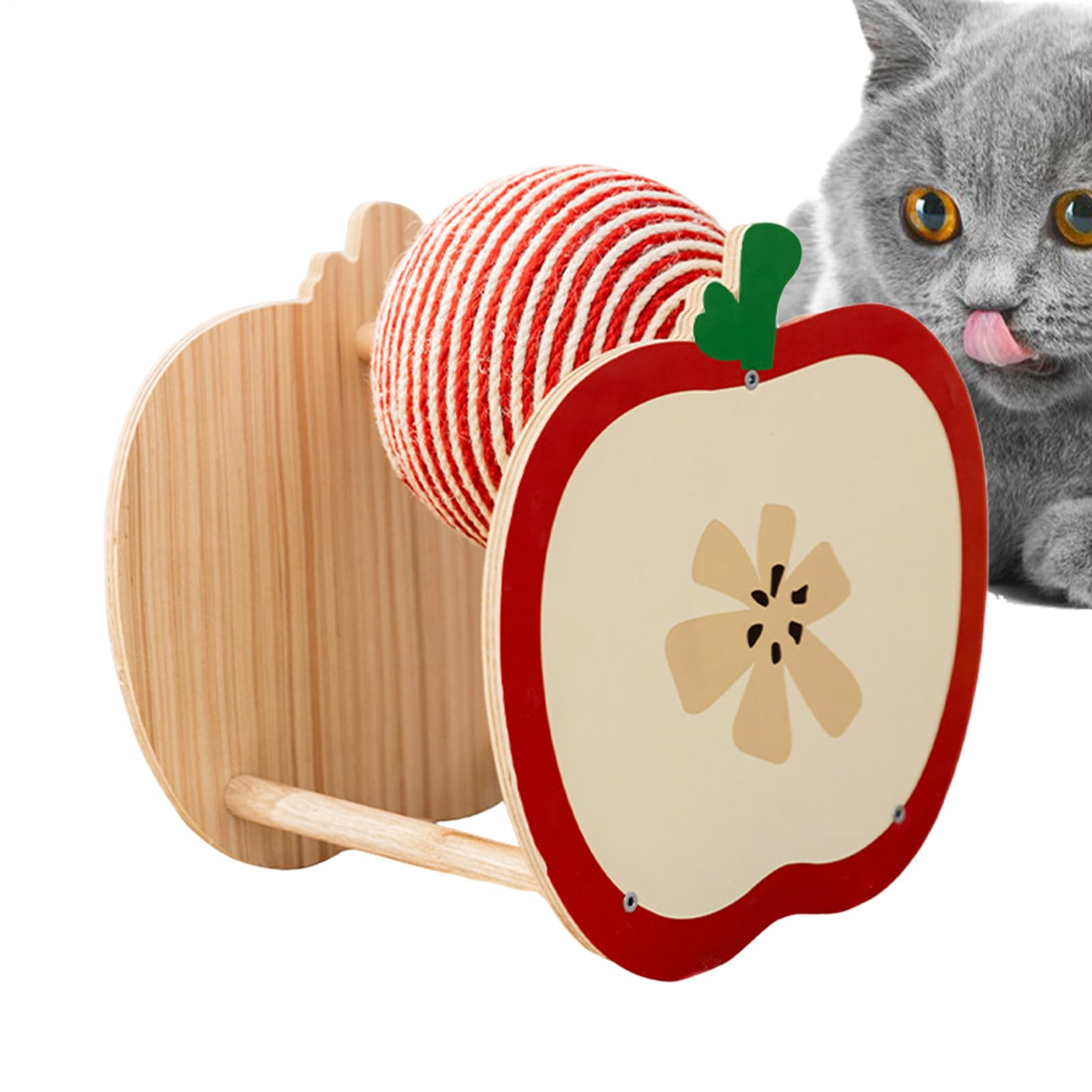 猫 爪とぎ ボール 回転式 つめとぎ おもちゃ 木製 天然木 頑丈 ストレス解消 据え置き 運動不足 爪研ぎ器 おしゃれ かわいい 組み立て簡単 ペット用品 猫用品|NeoMart