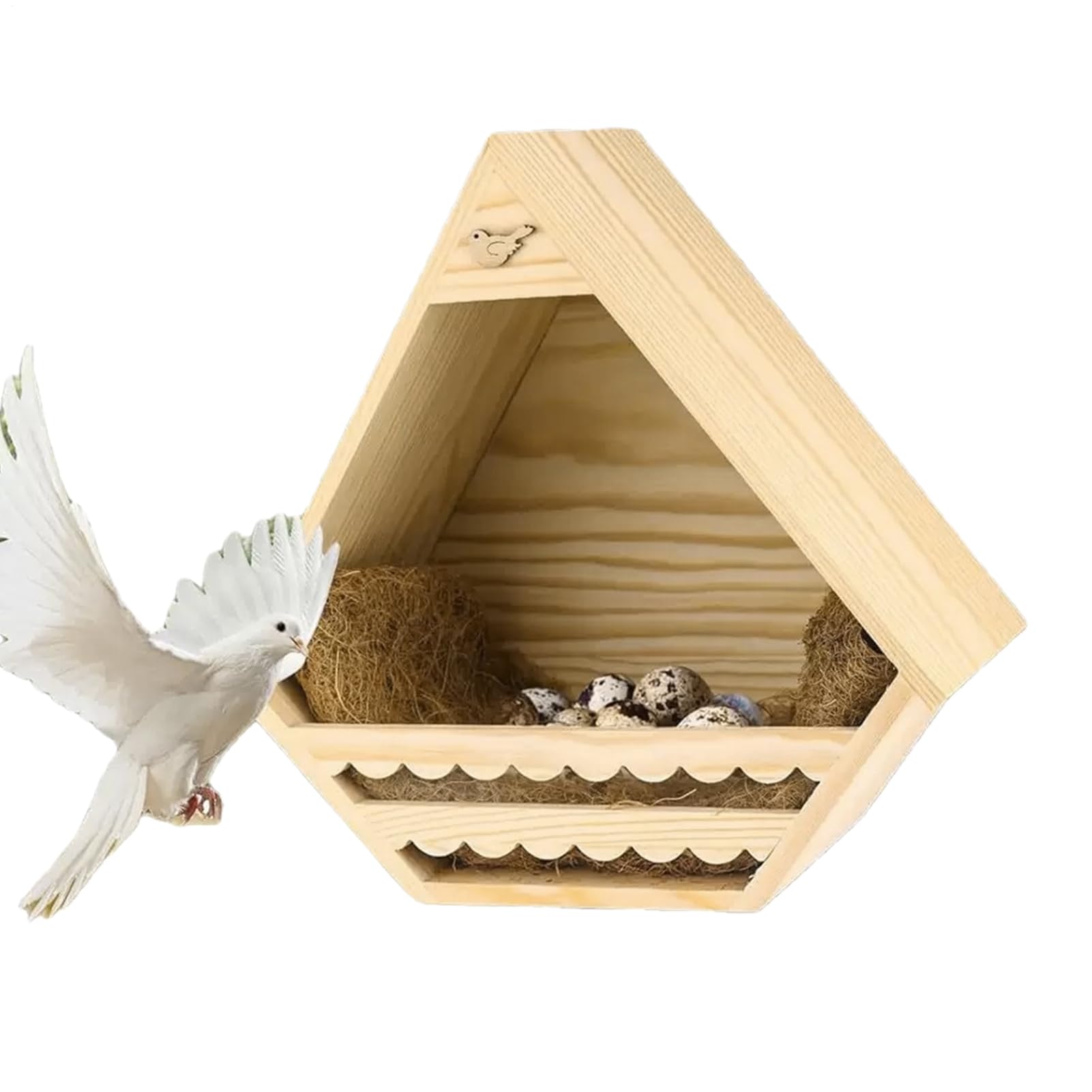 木製 小鳥住みか 蜂の巣 室外 庭 回廊 吊り下げ式 生まれながら木 ガーデニング 野鳥 見ること 鳥の蜂の巣 今めかしい 分かりやすい 気どらずに原材料 室内装飾 エクステリア 癒し