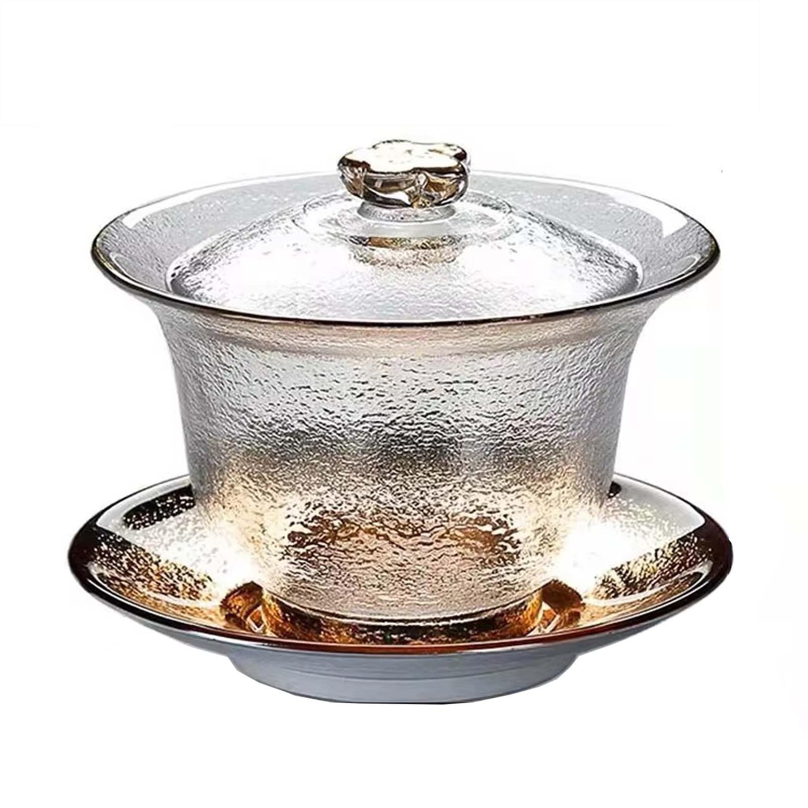 蓋碗 茶器 耐熱硝子 蓋付き添い人 湯呑み 茶杯 紅茶優勝杯 煎茶碗 ティーポット 中国茶器 見舞い客用 今めかしい 和今めかしい 差し上げ物 差し上げ物 差し上げ物 金色 金彩 200ml