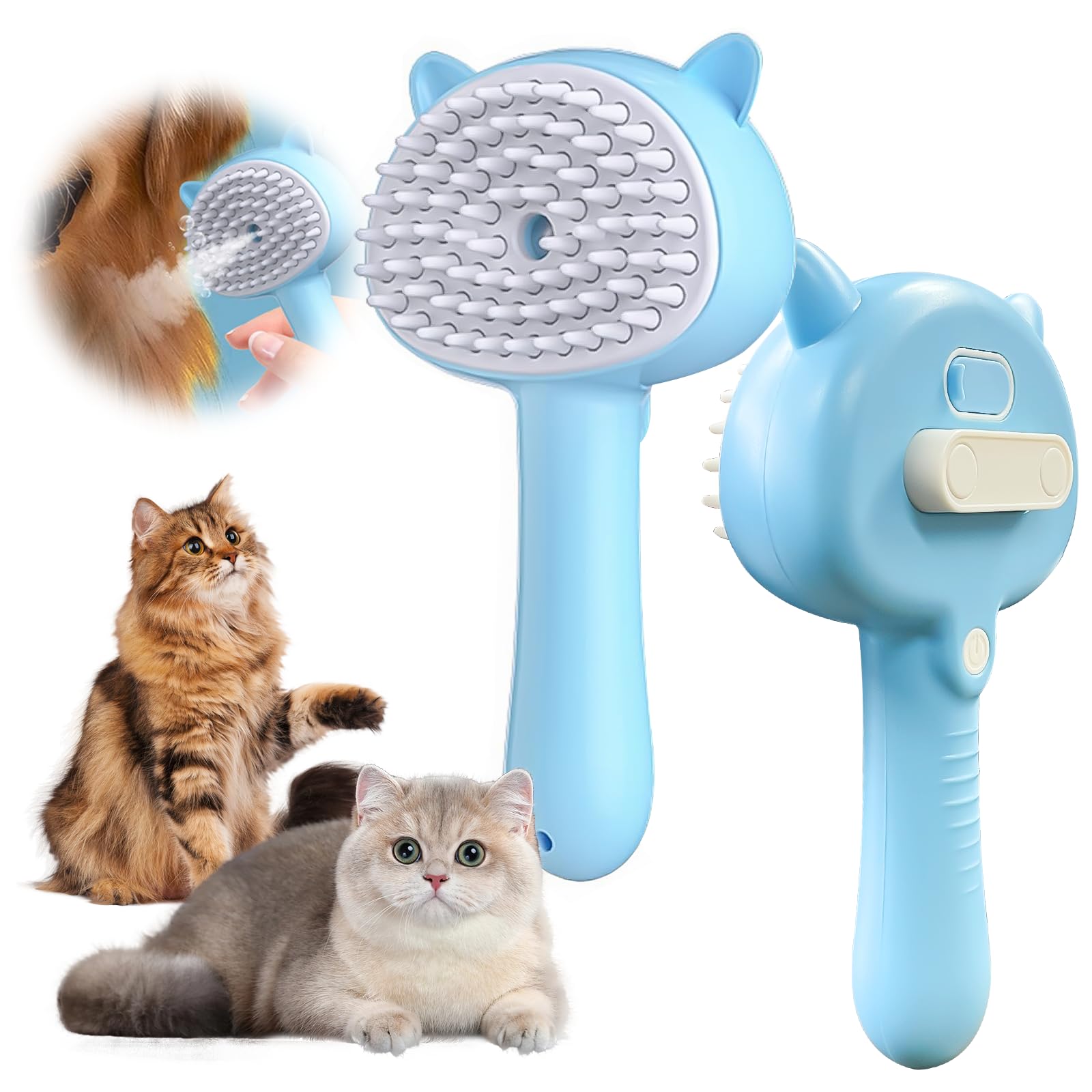 愛玩動物毛はらい 水蒸気 犬 猫 愛玩動物用毛はらい 水蒸気毛はらい 抜け毛取り 洗浄剤 揉み療治 ケイ素樹脂毛はらい ワンタッチ 毛取り お取りつくろう装置 短毛 長毛 青碧