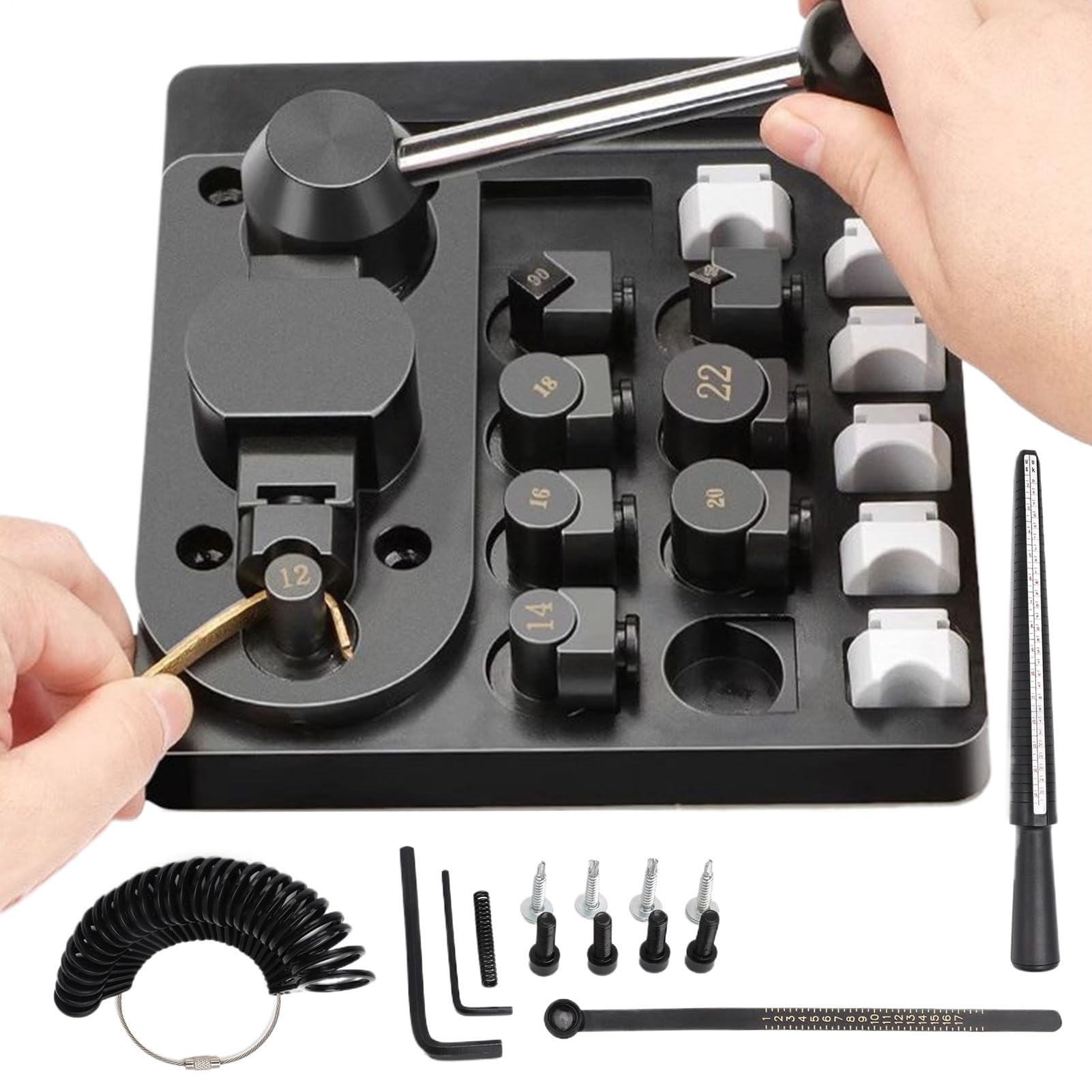 スプーンリング製作キット 初心者向け工具セット 指輪・ブレスレット加工用 シルバーアクセサリーDIY 彫金・手芸アートツール|NeoMart