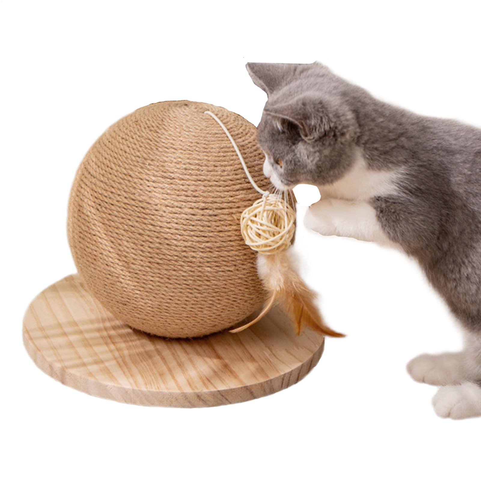 猫 爪とぎ どんぶり鉢 生まれながらサイザル麻製 手あそび 羽毛付き添い人 木製基礎 兼ね合い感威風堂々たる 据え付け 爪研ぎ 運動すること機能不全取り止める 剪断応力押し広める 愛玩動物装置 お取りつくろう装置