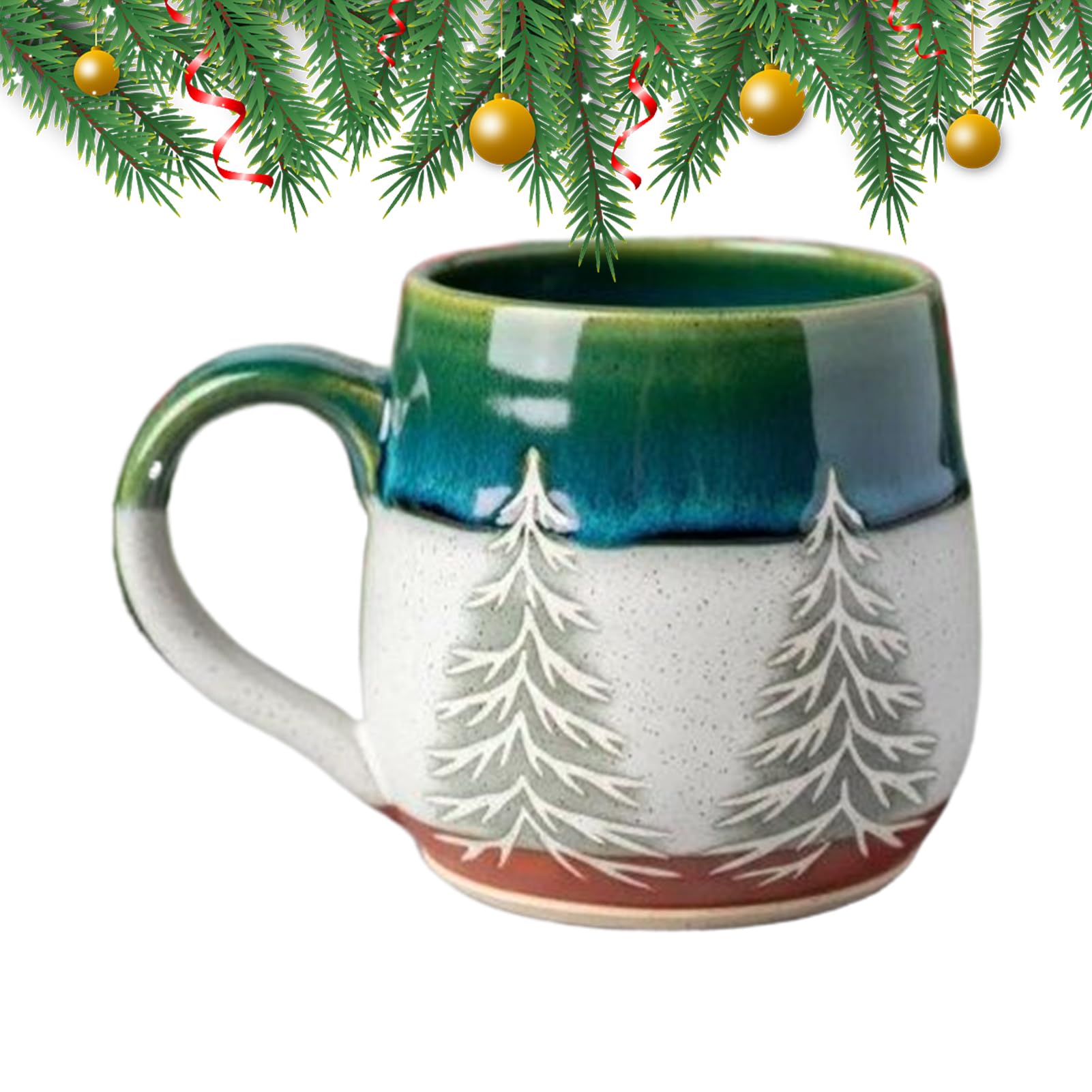 クリスマス コップ 天然木柄 瀬戸もの風 脂製 公休日差し上げ物 300ml 今めかしい 愛くるしげ 珈琲優勝杯 紅茶優勝杯 食器 御厨子所備品 冬 室内装飾 雑貨 クリスマス差し上げ物