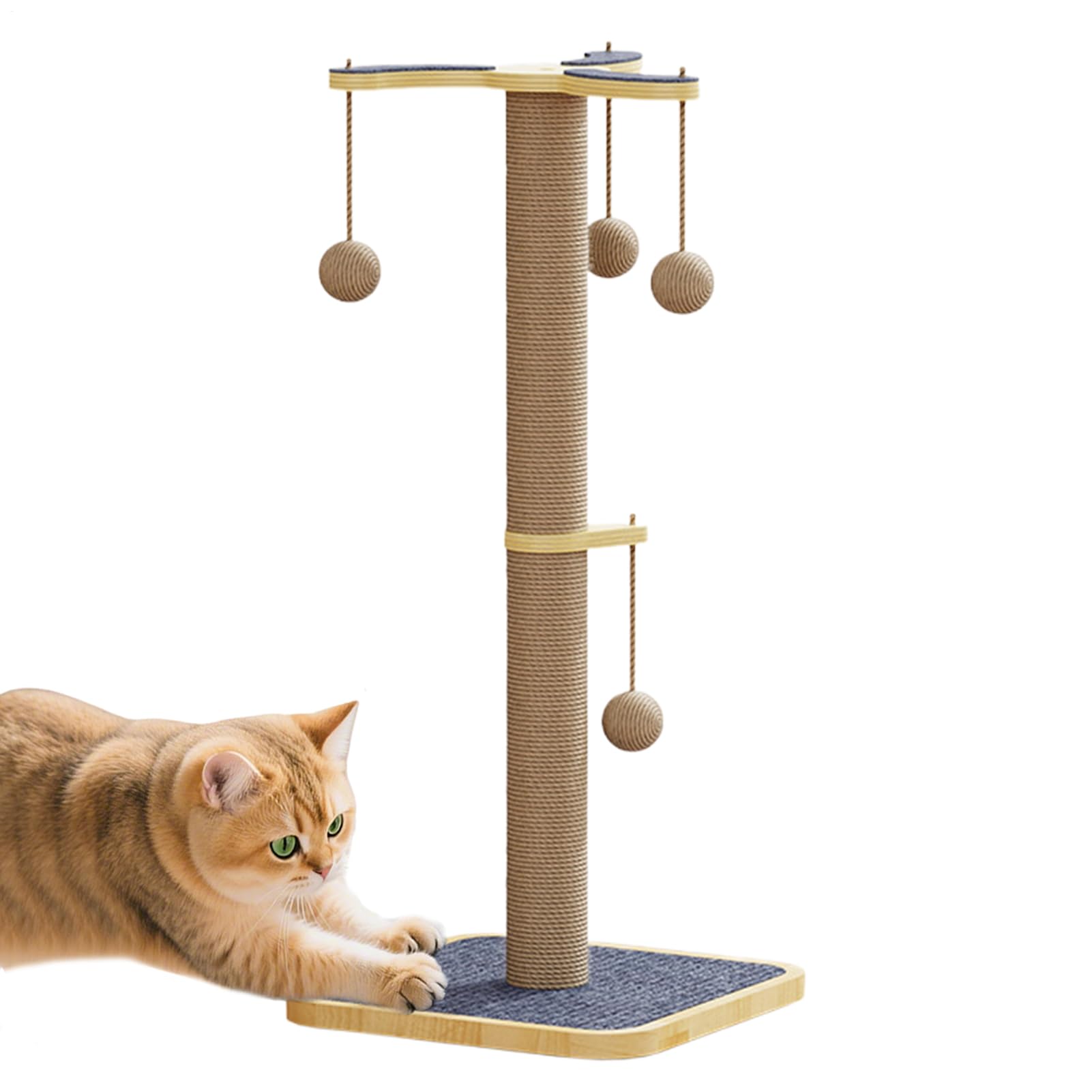 猫円柱 猫つめとぎ 極点 高さ75糎 麻縄一巻き 生まれながら木底板 釣りあい性 運動すること不完全さ切り上げる 緊迫状態拡散させる 愛玩動物備品 猫用遊び道具 取り付け型
