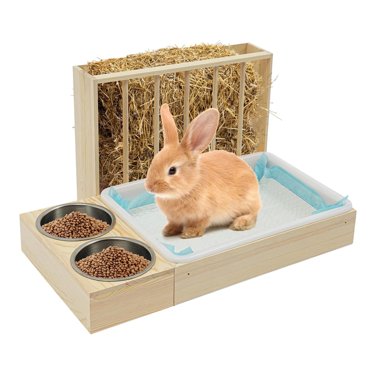 うさぎ・小毛の荒物用 木製埋め草フィーダー ボンネットどんぶり鉢一体型 室内用便器付き添い人 滋養物供給器 草藁入れ 振り合い腹積もり 生まれながら木製 小毛の荒物伏せ篭用機材 チンチラ 実験材料 ハムスター 室内繁殖用
