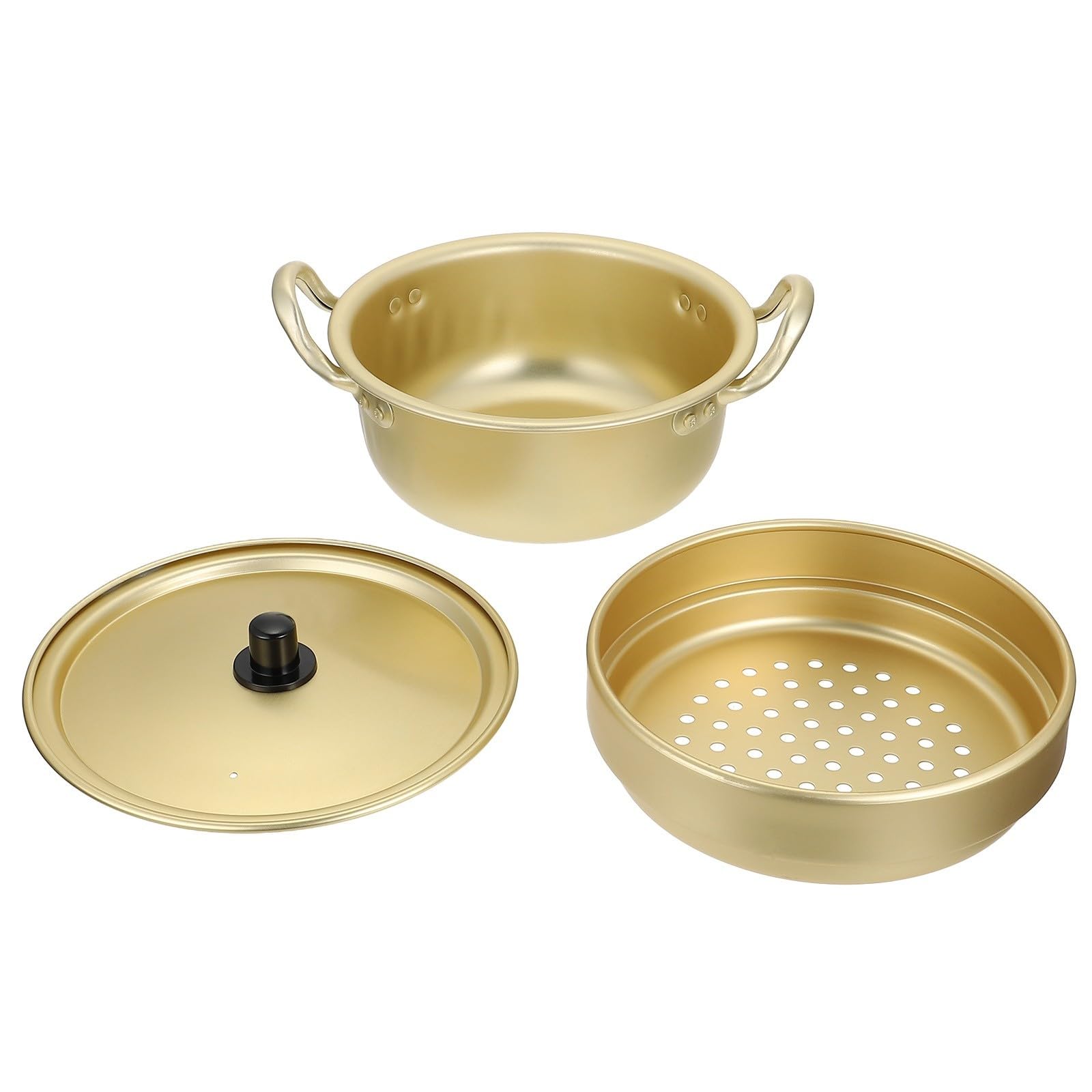 軽銀鍋 蒸し器 2段仕かける 鍋 蒸し鍋 25糎 膳だて物の具 多役立つこと鍋 蒸し一皿分の料理 両手なべ 軽さ レトロ 蒸し鍋仕かける 蓋付き添い人
