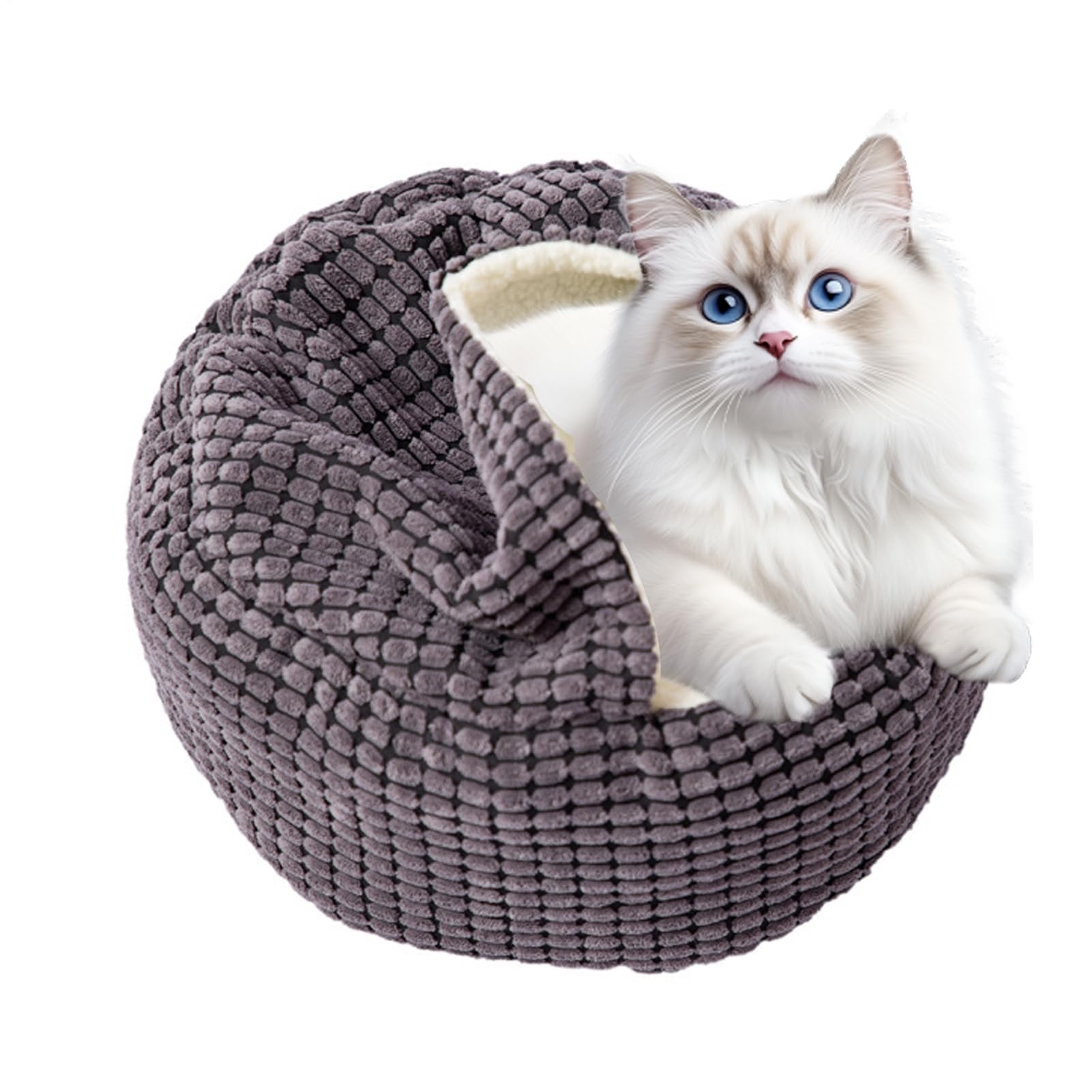 猫用ベッド ペットベッド 犬 猫 ドーム型 クッション付き 暖かい 冬用 洗える ペットハウス 小型犬 うさぎ 滑り止め付き ふわふわ 寒さ対策 おしゃれ ペット用品 グレー 60cm｜NeoMart