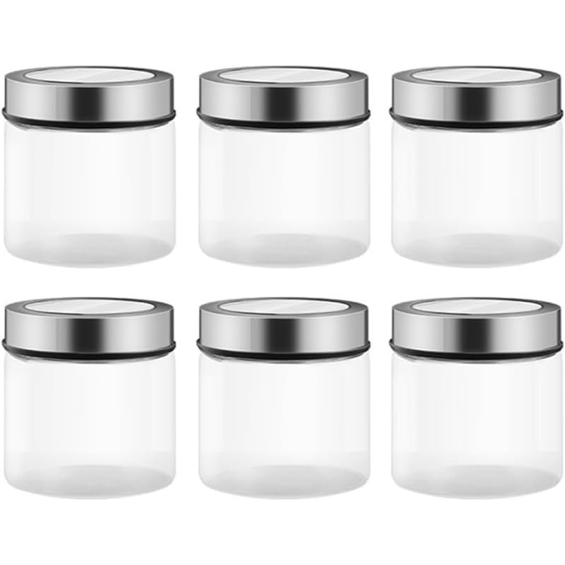 ガラスキャニスター コーヒーキャニスター パスタ 保存容器 パスタケース 耐熱ガラス容器 密閉 コンテナ ステンレス蓋付き コーヒー豆 茶筒 香料 食材 鮮度保持 クッキー 米豆 パスタスナック クリアフードジャー 食保存 キッチン収納 (6個り-400) |NeoMart