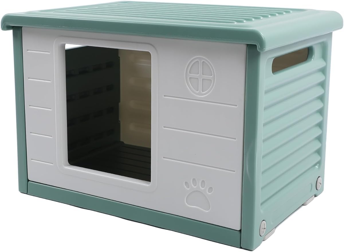 キャットハウス 通気性バックル 耐候性設置 4シーズン 屋外用キャットハウス 猫の巣四季共通冬保温猫の家屋外防雨犬の巣猫の家冬の屋外の巣 (緑)｜NeoMart