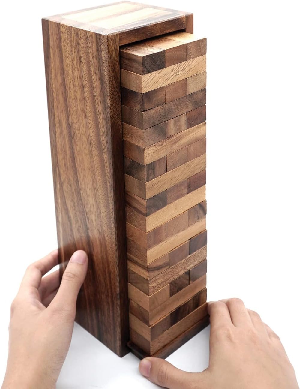 積み木タワーゲーム 無垢材ブロック 54 個セット 専用木箱付き サイズ 8.7×9.7×30 12 インチ規格 安心素材 バランス遊び 室内レクリエーション 複数人対戦 頭脳トレーニング 家族団欒向け (具体的な製品寸法については寸法図をご参照ください。)|NeoMart