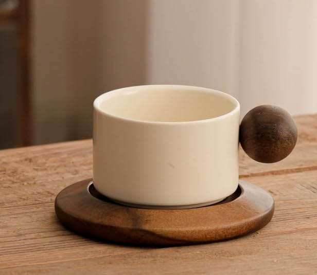 コーヒーカップ、上品で洗練されたアフタヌーンティー用の陶器カップ ()|NeoMart