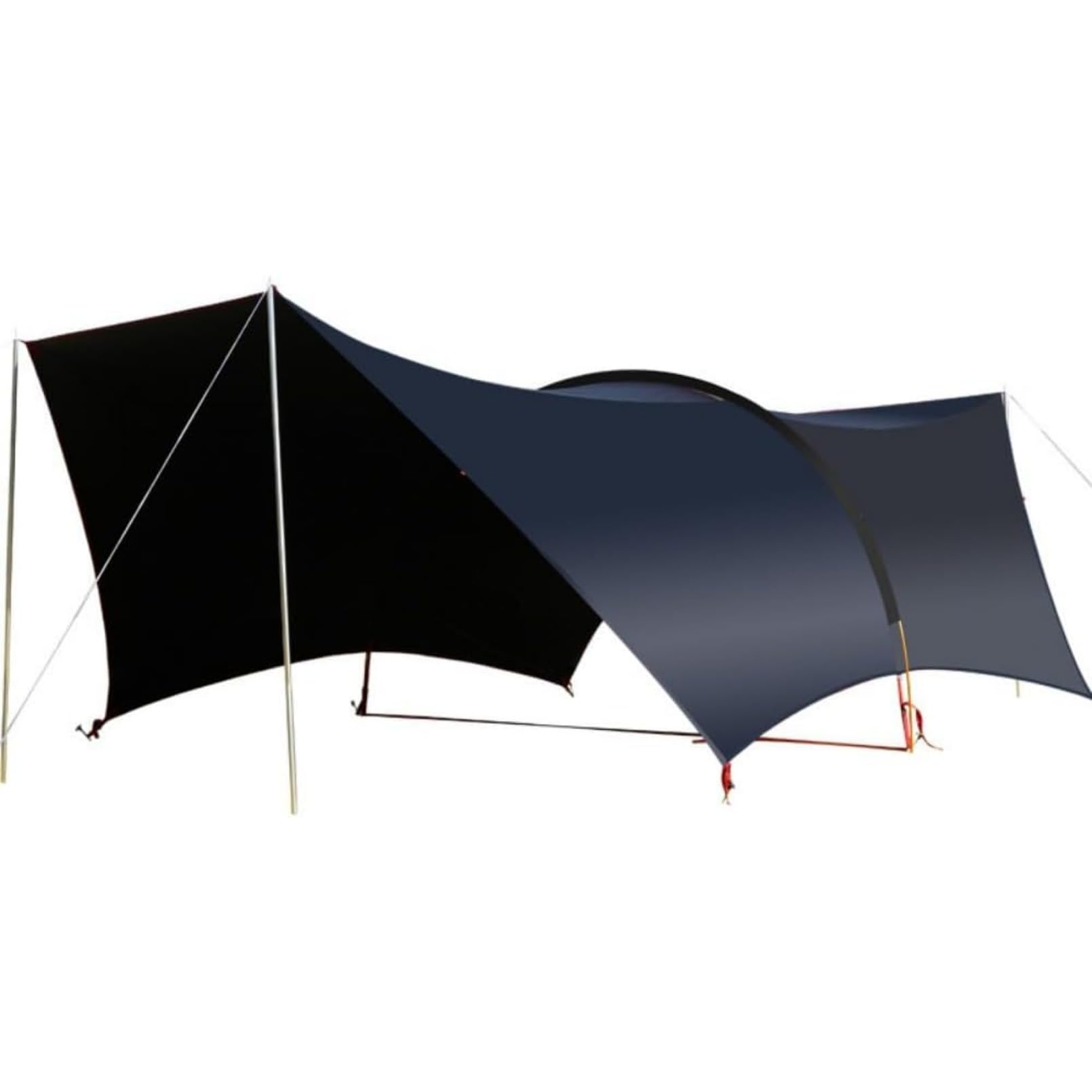 タープ キャノピーテント屋外日焼け防止大雨肥厚家族タープ ピクニックビーチオーニングキャンプバーベキューパーゴラタープ (ブラック,7極)｜NeoMart 23,402円