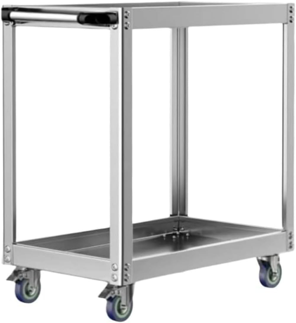 ステンレス製ツールカート 2段/3段選択可能 耐荷重 50 ブレーキ付き 360&deg;回転キャスター 工具ワゴン 多段収納 省スペース 頑丈 錆びにくい 衛生的 ガレージ・作業場・・整備・キッチン・研究室｜NeoMart