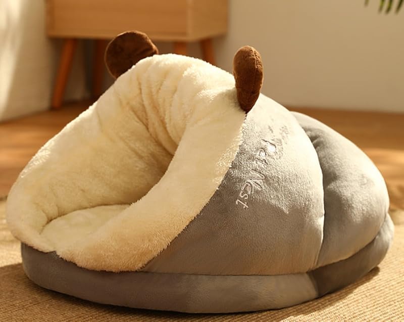 ベッド 猫用 キャットハウス兼用 ペット用寝袋 ソフトスリーピングベッド あったか仕様 洗える素材 滑り止め付き 冬の室内休憩所に適し リビングルームのペットスペース、寝室のベッドサイド、書斎の片隅に配置可能 おしゃれなデザイン 多用途 家庭用|NeoMart