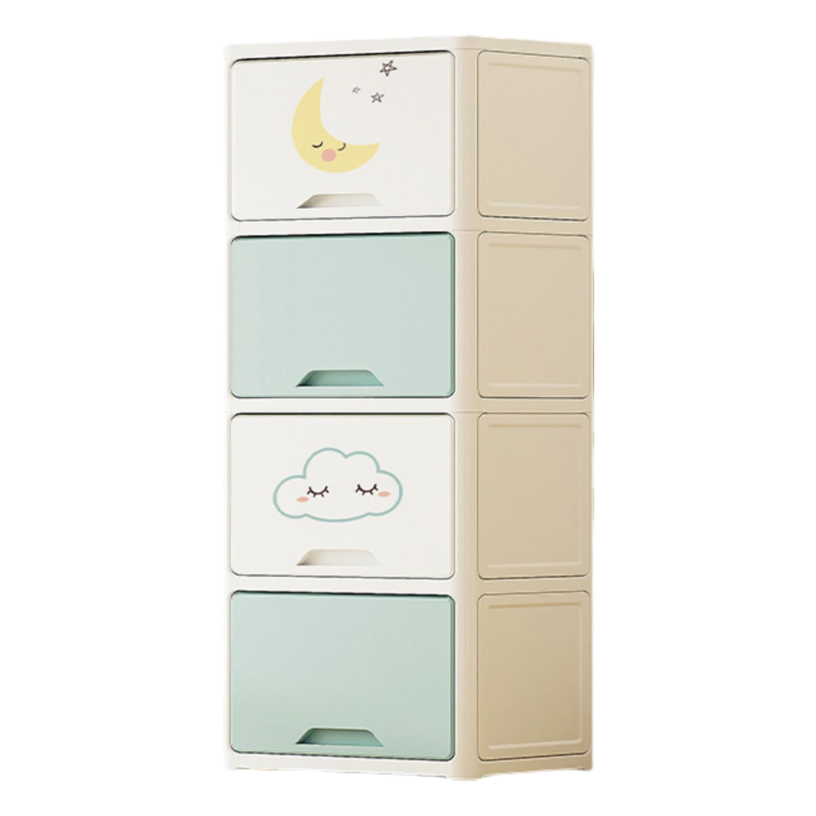 子供用ワードローブ おもちゃ整理箱 本棚 省スペース 大容量 衣類小物収納 クローゼット 簡単組み立て 高耐荷重 防塵 おしゃれ リビング/寝室/書斎/玄関対応 (シアン,4層)|NeoMart