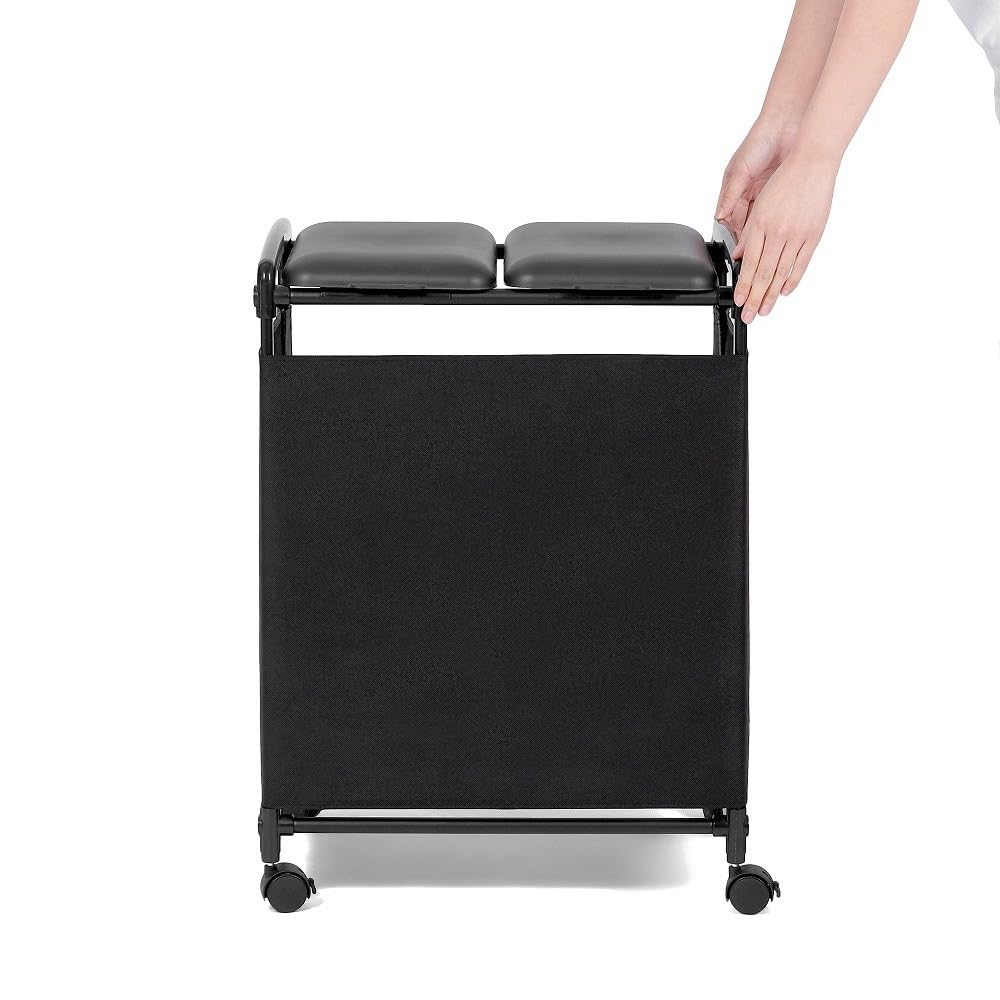 分別ダストワゴン 2分別 ゴミ袋ホルダー ゴミ袋スタンド キャスター付き ダストボックス おしゃれ ゴミ箱 (ブラック2クラス廃棄物分別ラック) []｜NeoMart