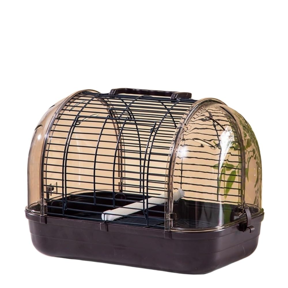 鳥キャリングケース 木製バードケージ 屋外用 小動物 ペットバッグ 通気性 透明 組立式 オウム 旅行 病院 移動用 防災 滞在用 ハンドル付き (32*21*22,ブラウン) (41*27*29,ブラウン)|NeoMart