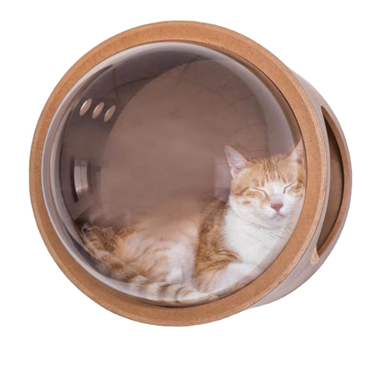 宇宙船 木製 壁 猫ハウス 猫用 猫家具 猫用ベッド キャットハウス 猫ハウス ペット用 ベッド ドーム状 壁付け対応 床置き対応 透明宇宙船 高質素材 据え置き 壁付け 寝床 オシャレ感 四季通用 おしゃれ キャットウォーク キャットタワー キャットステップ (猫の巣)｜NeoMart 15,937円
