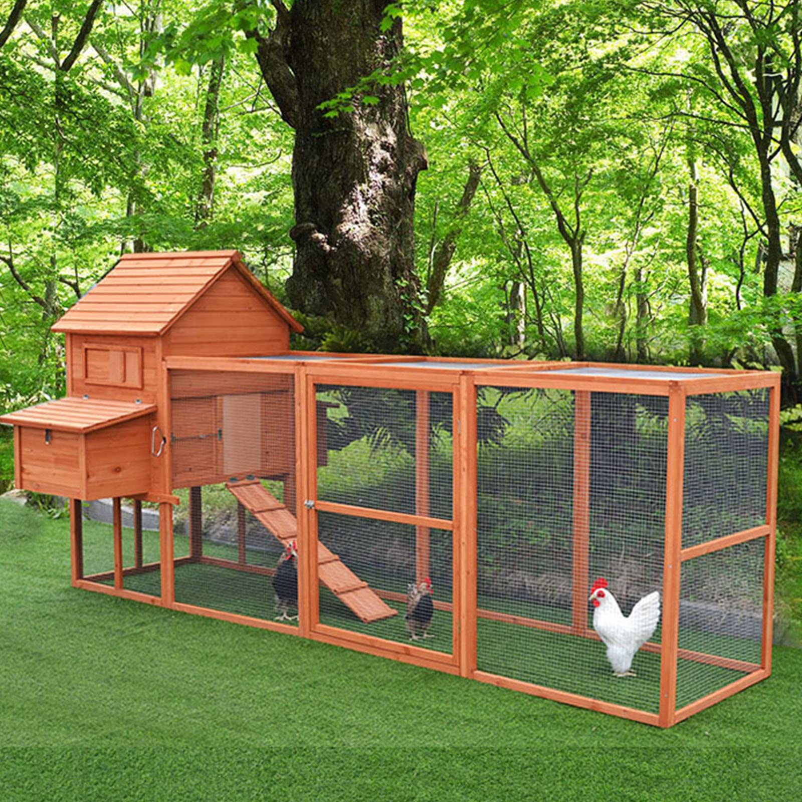 屋外の裏庭の鶏小屋、巣箱が付いている耐候性の木造鶏小屋、取り外し可能な底が付いている大きい家禽のかごのアヒルの家｜NeoMart