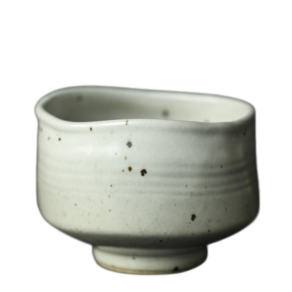 抹茶碗 和風粗陶器 茶洗器 茶道具 手作り 乾燥淹れ茶碗/サービングボウル (ホワイト)|NeoMart