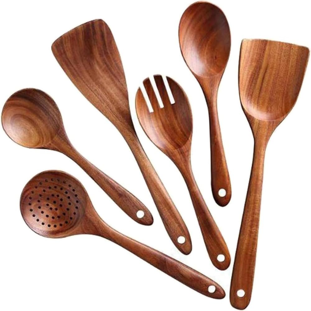 天然アカシア材 キッチン調理器具セット 木製スプーン&; ヘラ 無塗装・非毒性 ノンスティックパン対応 調理フォーク付き 食器洗浄機 新築祝い ギフト対応 エコフレンドリー キッチンツール|NeoMart