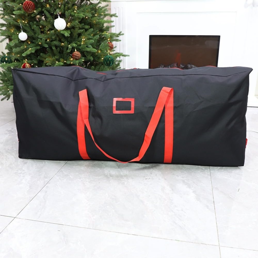 クリスマスツリー収納バッグ、オックスフォード布、マルチサイズのクリスマスツリー、クリスマスラタン収納、引っ越しや大きなアイテムの収納バッグ (（122*34*51）,ブラック)｜NeoMart